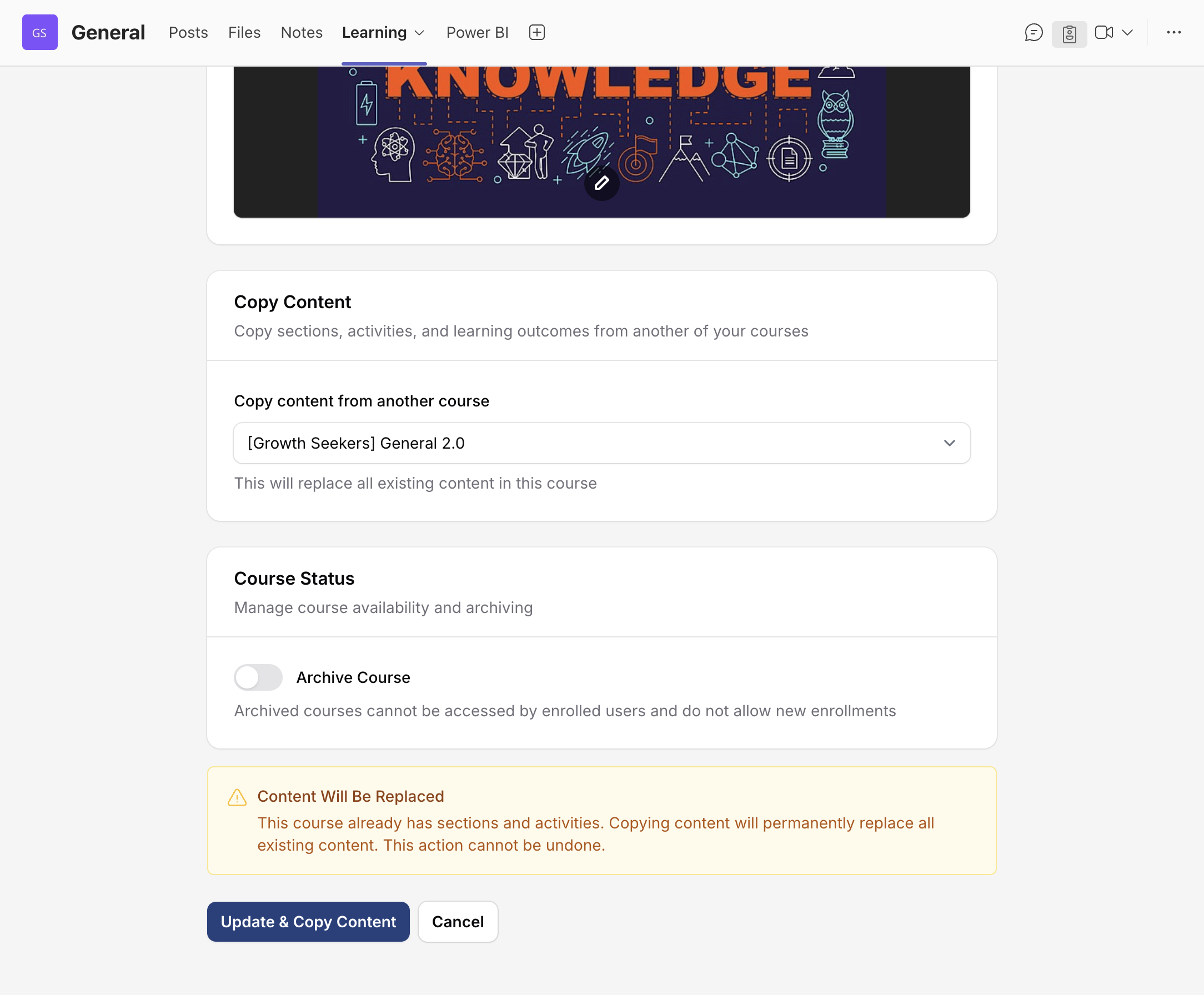 Copy Content from Another Course