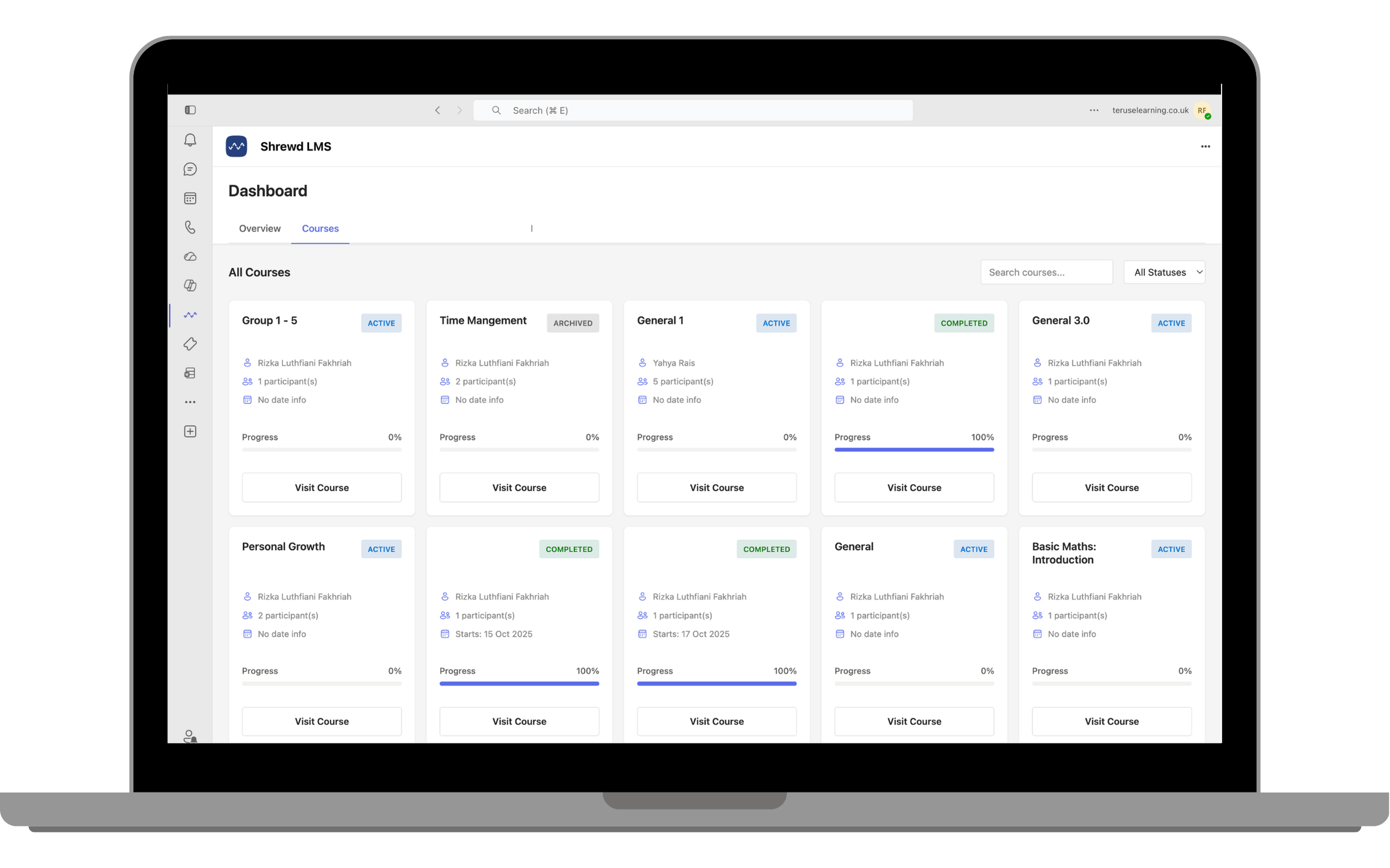 Courses Page