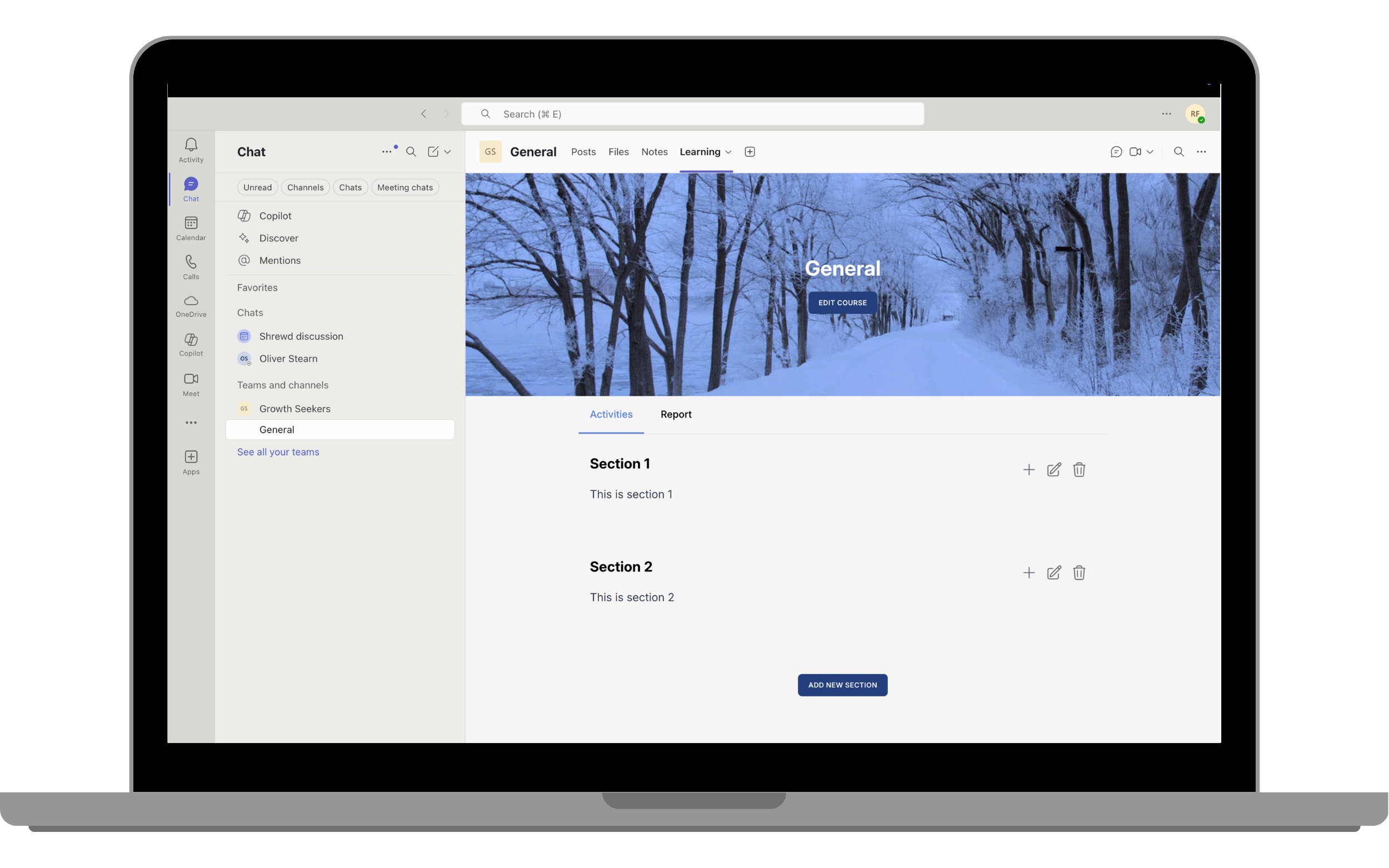 Verify the Learning Tab