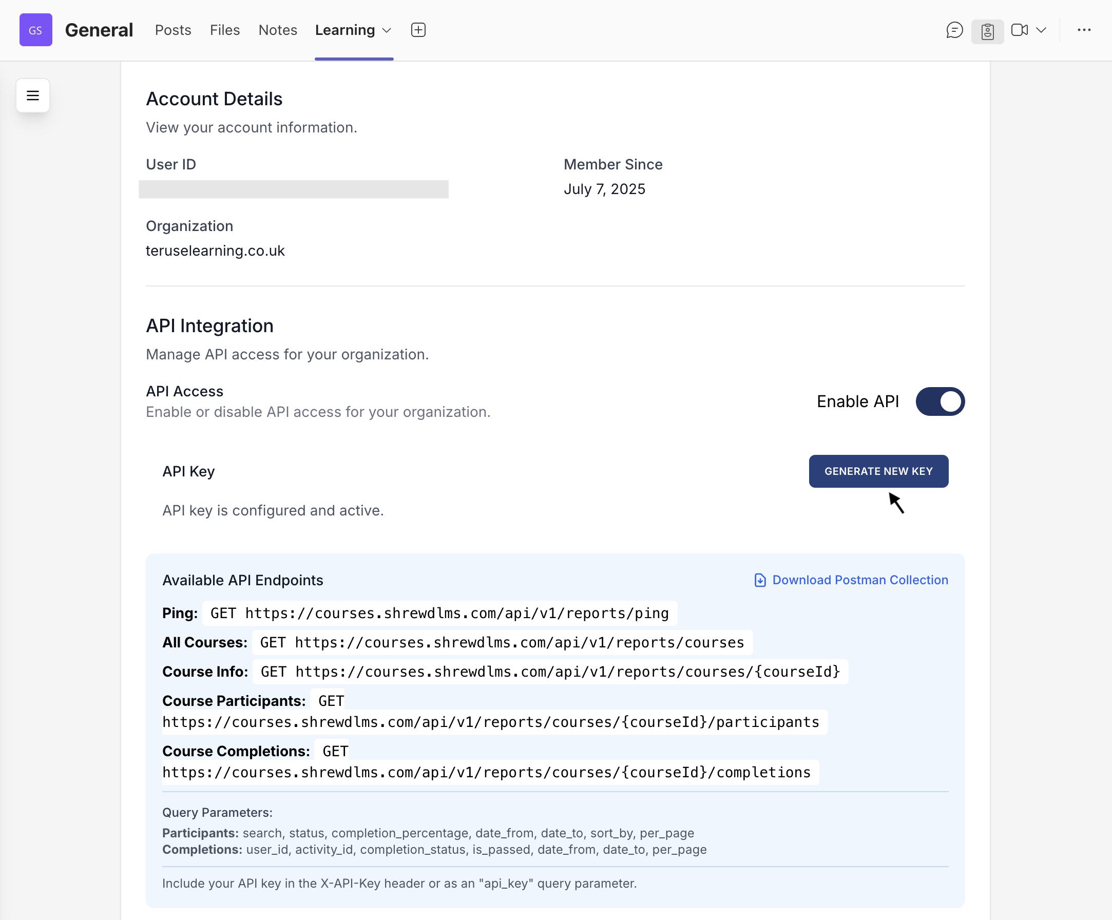 Generate API Key