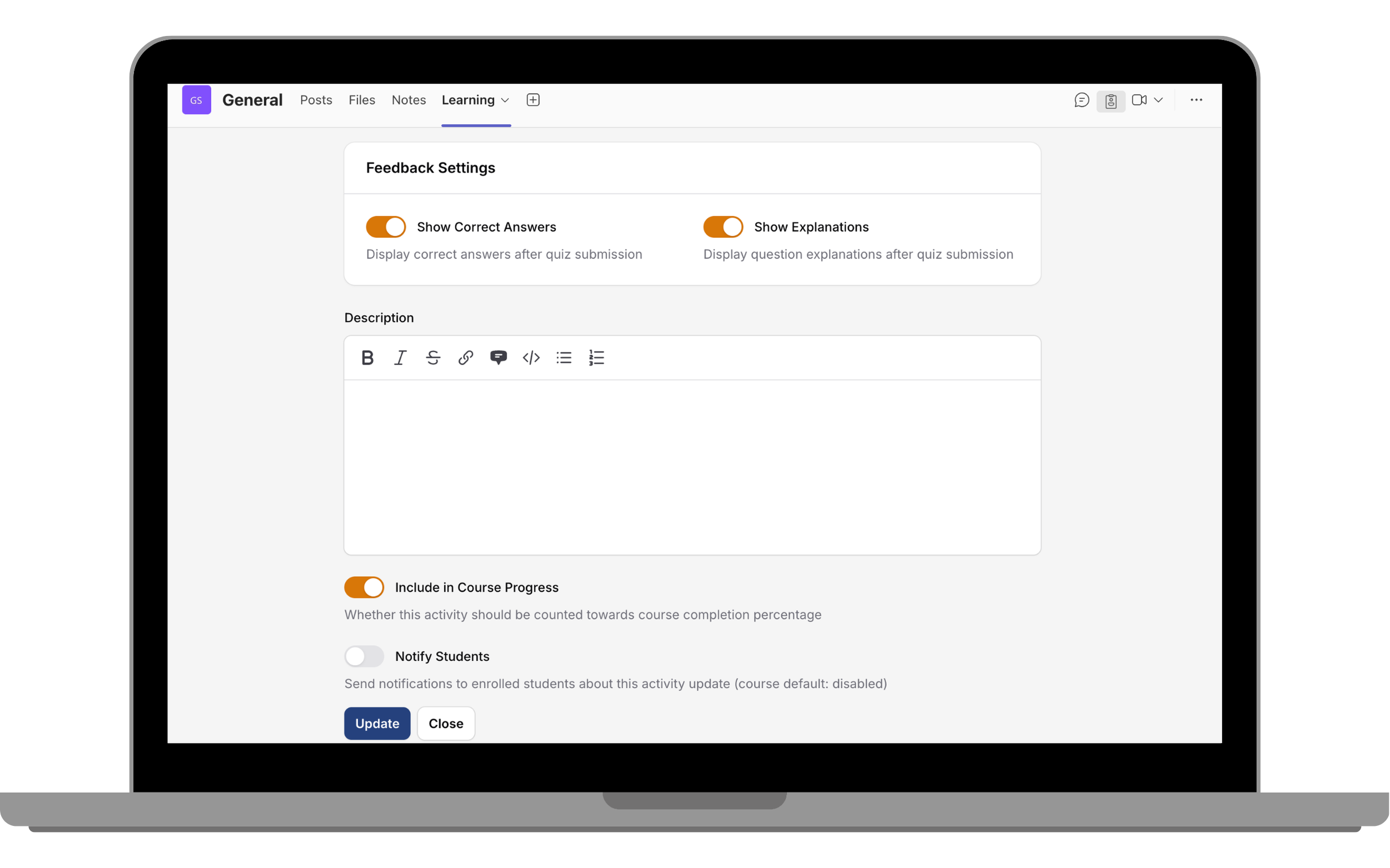 Shrewd LMS 3.4.0: New Quiz Activity for Better Learning Assessment in Microsoft Teams 19