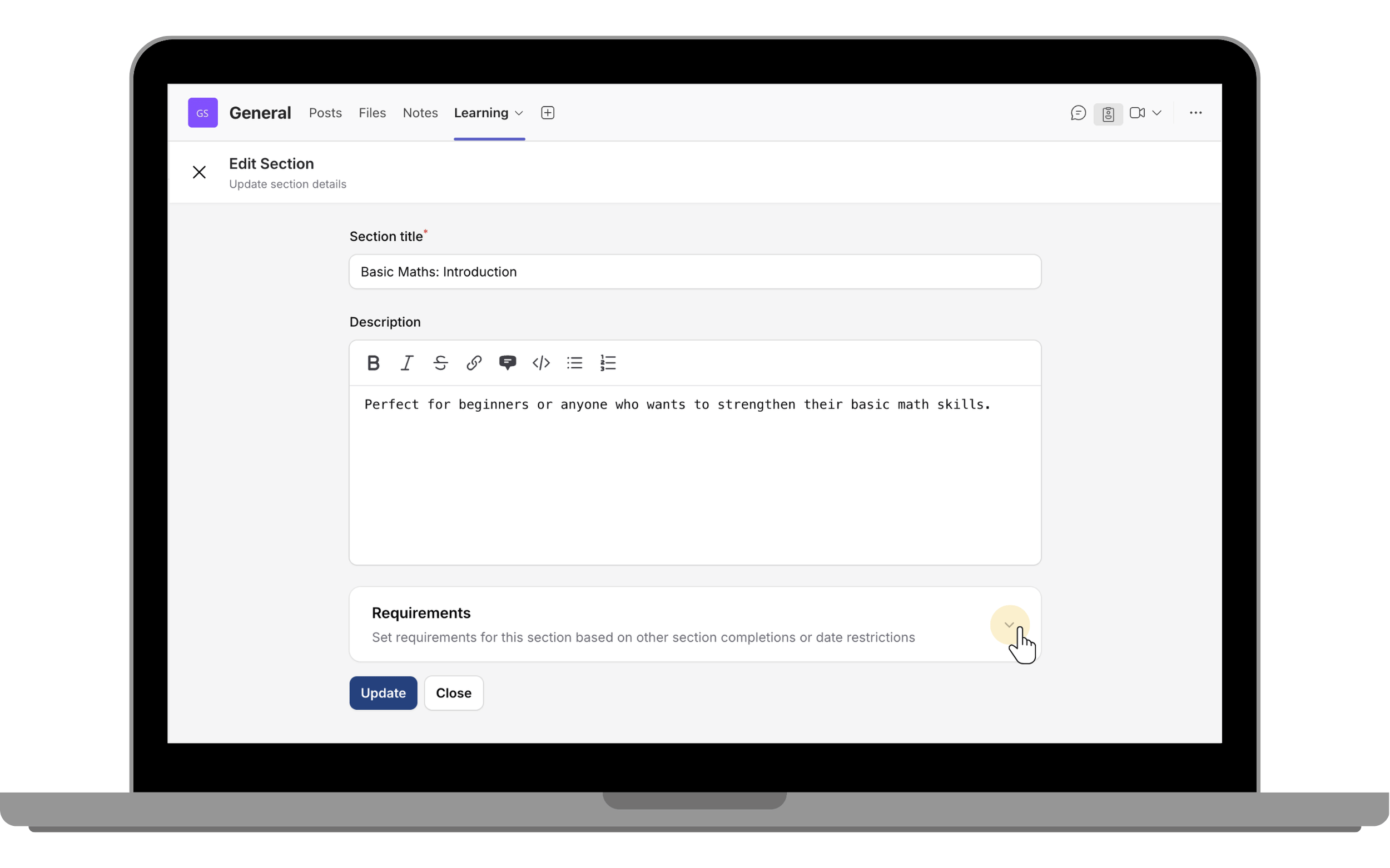 Section Requirements 2